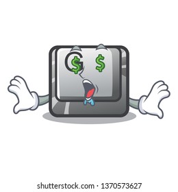 Money eye button G installed on mascot computer