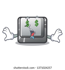Money eye button J in the mascot shape
