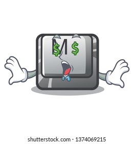 Money eye button M isolated in the cartoon