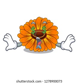 Money eye calendul flower tree is character shape