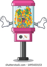 Money eye candy vending machine on the cartoon
