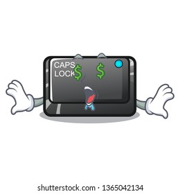 Money eye capslock button isolated with the cartoon