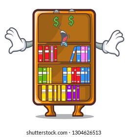 Money eye cartoon bookcase in the study room