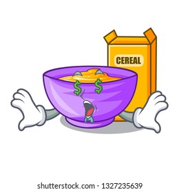 Money eye cereal box isolated with the cartoons
