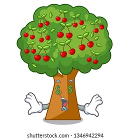 Money eye cherry tree next to cartoon house