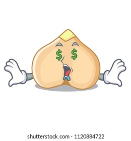 Money eye chickpeas mascot cartoon style