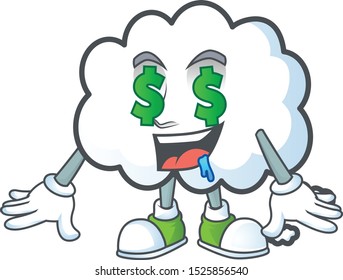 Money eye cloud bubble on a white background.