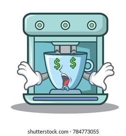 Money eye coffee maker character cartoon