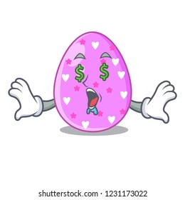 Money eye color the easter eggs isolated mascot