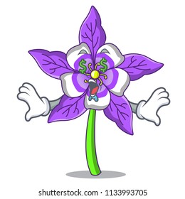 Money eye columbine flower mascot cartoon