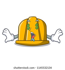 Money eye construction helmet mascot cartoon