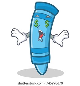 Money eye crayon character cartoon style
