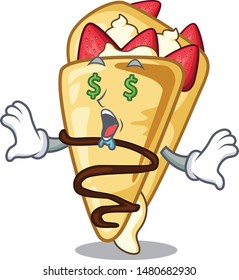 Money eye crepe above the a cartoon board