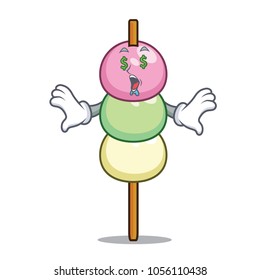 Money eye dango mascot cartoon style