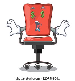 Money eye desk chair office isolated on mascot
