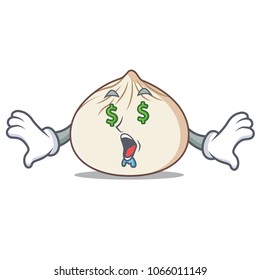 Money eye dimsum mascot cartoon style