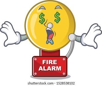 Money eye fire alarm in the a cartoon