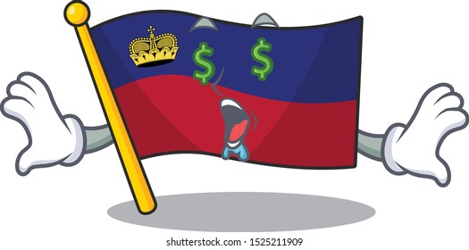 Money eye flag liechtenstein in the cartoon shape