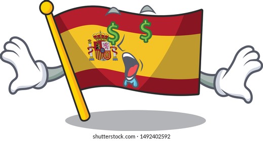 Money eye flag spain with in the mascot shape