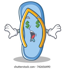 Money eye flip flops character cartoon