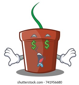 Money eye flower pot character cartoon