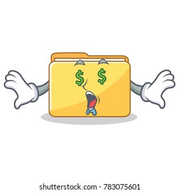 Money eye folder character cartoon style