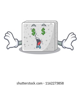 Money eye fresh feta cheese isolated on maskot