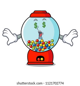 Money Eye Gumball Machine Mascot Cartoon