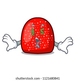 Money eye gumdrop mascot cartoon style