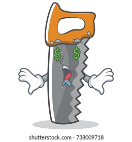 Money eye hand saw character cartoon