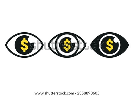 Money eye icon. Illustration vector