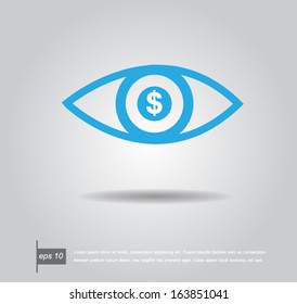 money in eye icon vector