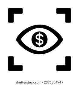 Money Eye Icon, Vector Graphics