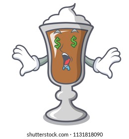 Money eye irish coffee mascot cartoon