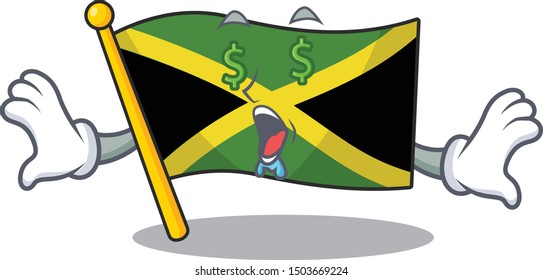 Money eye jamaica flag folded in character drawer