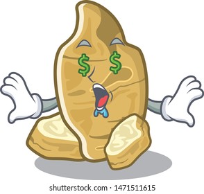 Money eye jerusalem artichoke isolated in the cartoon