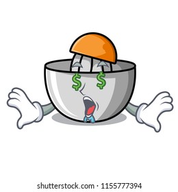 Money eye juicer mascot cartoon style