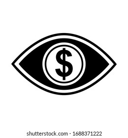 Money eye line icon vector for web , logo