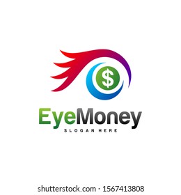 Money Eye Logo Design Vector concept. Eye Money Logo Template. Icon Symbol. Illustration