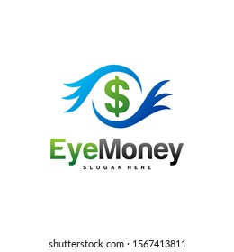 Money Eye Logo Design Vector concept. Eye Money Logo Template. Icon Symbol. Illustration