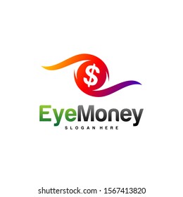 Money Eye Logo Design Vector concept. Eye Money Logo Template. Icon Symbol. Illustration