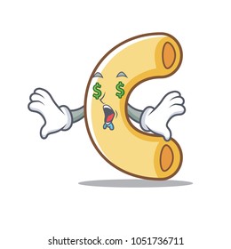 Money eye macaroni mascot cartoon style