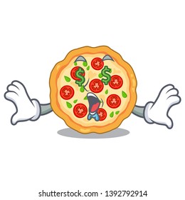 Money eye margherita pizza in the mascot shape