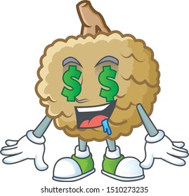 Money eye marolo fruit cartoon character mascot style.
