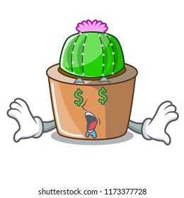Money eye mascot star cactus decorate in the garden