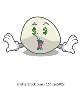 Money eye mozzarella cheese isolated on mascot cartoon