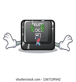 Money eye num lock on a keyboard mascot