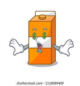 Money eye package juice mascot cartoon