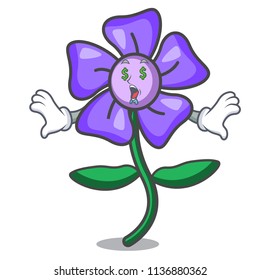 Money eye periwinkle flower mascot cartoon