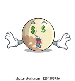 Money eye Pluto planet isolated in with mascot